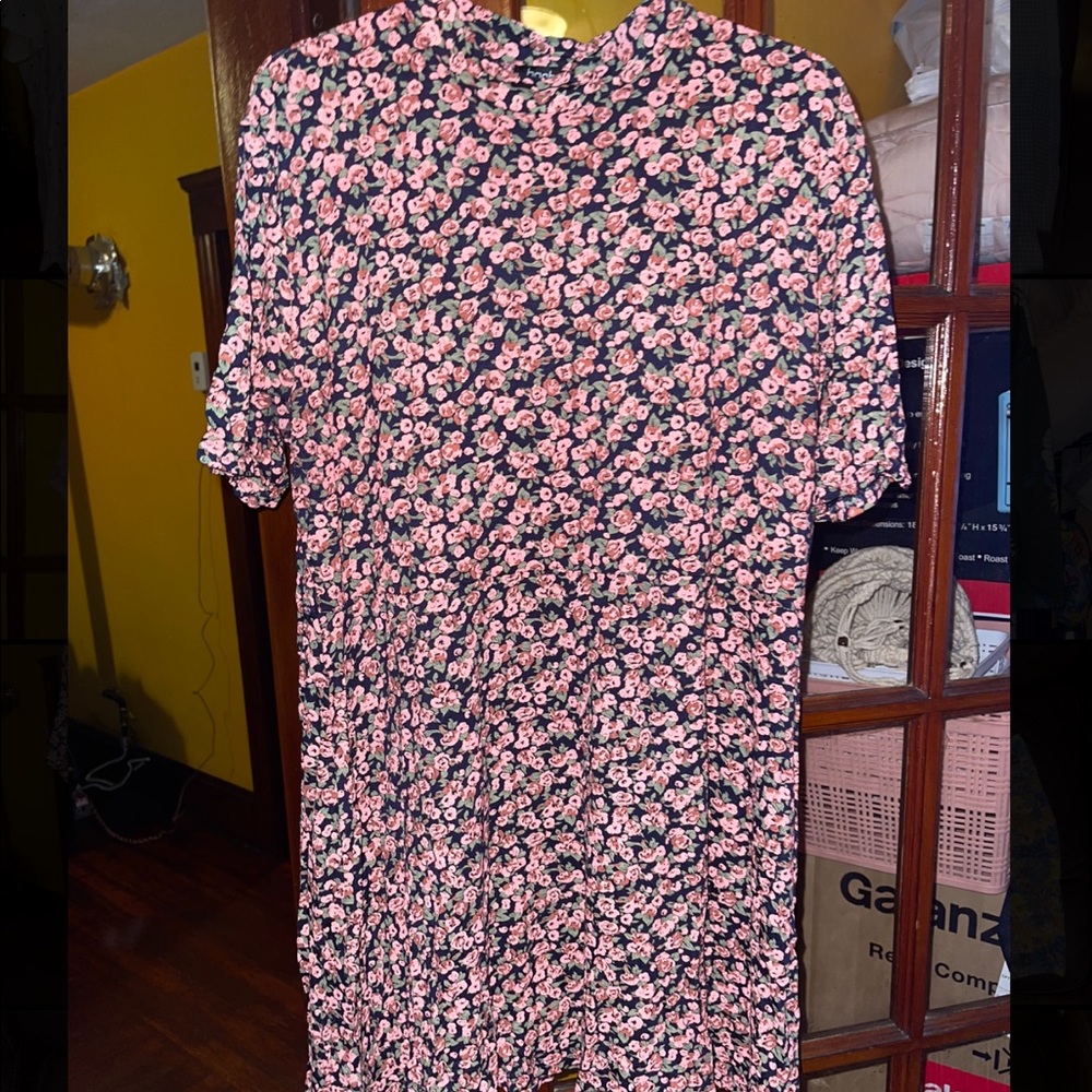 High neck floral dress